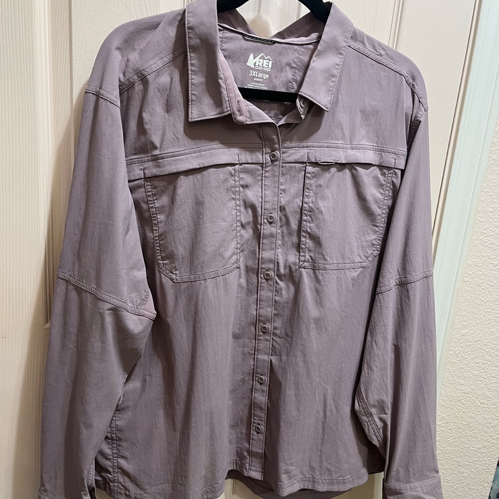 REI Womens Button-Down Shirt in Mauve
